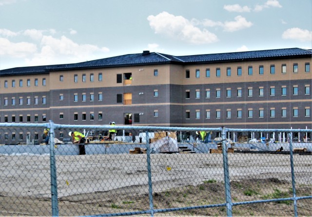 Infrastructure work is shown under way June 2, 2021, in the 1600 block of the cantonment area at Fort McCoy, Wis., for a second transient training troops barracks project. The second barracks $18.8 million barracks project was awarded to L.C....