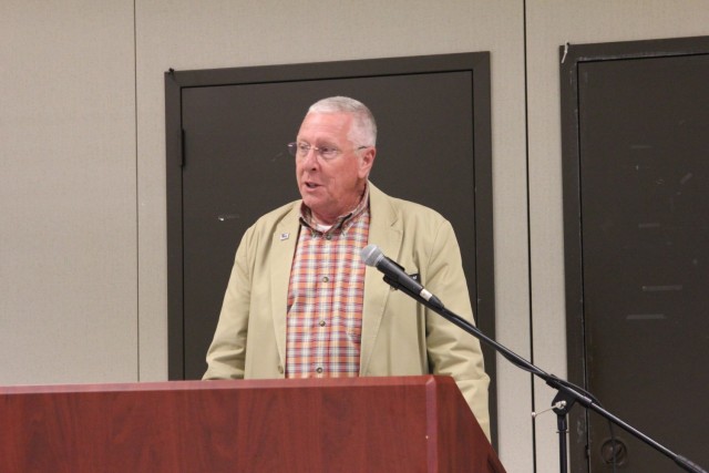 Chaplain Jef Skinner with the Sparta, Wis., Police Department leads a prayer at the Memorial Day Prayer Luncheon on May 27, 2021, at Fort McCoy, Wis. The Religious Support Office organizes prayer lunches for both Memorial Day and Labor Day each...
