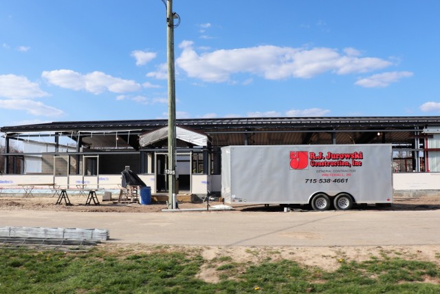 Construction of a fitness facility at the Fort McCoy running track is shown April 22, 2021, on the cantonment area at Fort McCoy, Wis. MDM Construction, headquartered in Rockford, Ill., is the contractor for the construction. They were awarded the...