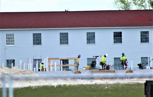 Infrastructure work is shown under way June 2, 2021, in the 1600 block of the cantonment area at Fort McCoy, Wis., for a second transient training troops barracks project. The second barracks $18.8 million barracks project was awarded to L.C....