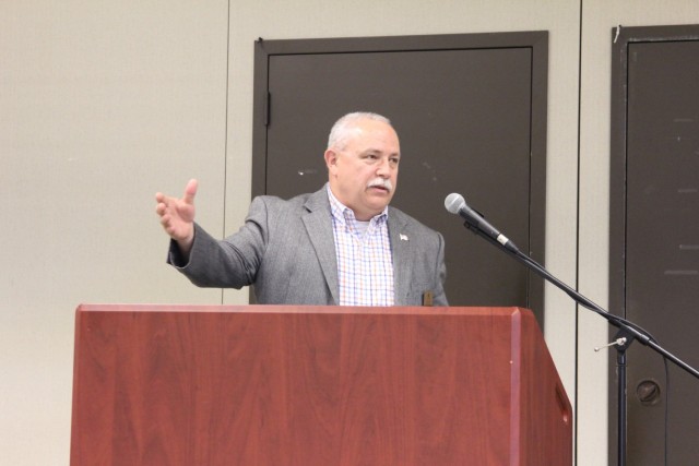 The Rev. Randy Brandt, a retired chaplain and U.S. Army colonel, speaks to Fort McCoy, Wis., community members at the Memorial Day Prayer Luncheon, held May 27 at the installation. The Religious Support Office organizes prayer lunches for both...