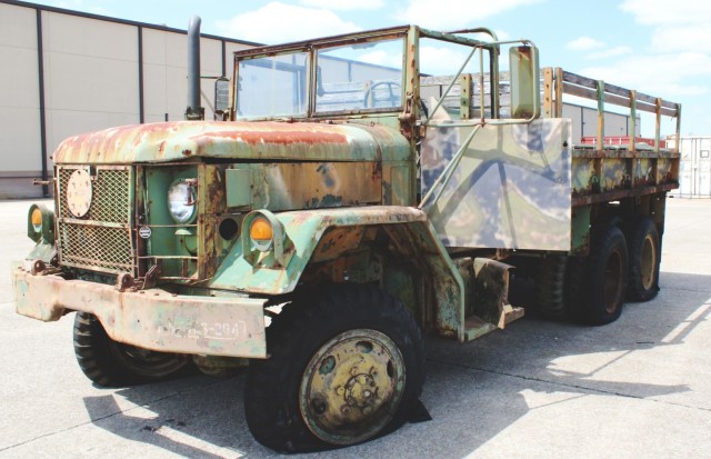 The second M35A2 arrived at the Boatwright Maintenance Facility at Fort Knox, Kentucky, April 5, 2021 after being shipped in its original condition from the Anniston Army Depot in Anniston, Alabama. It was designated to serve as a parts truck, allowing the other M35A2 that was shipped with it to be fully refurbished and became a tribute to two 1st Theater Sustainment Command Soldiers who posthumously earned the Medal of Honor during the Vietnam War.