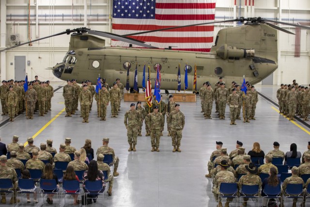 The 10th Combat Aviation Brigade’s 1st Battalion, 10th Aviation Regiment (Task Force Dragon) earned the distinction as the Army’s top aviation battalion with the presentation of the 2020 Lt. Gen. Ellis D. Parker award June 15 at Wheeler-Sack Army Airfield. (Photo by Sgt. Gregory Meunchow, 27th Public Affairs Detachment)