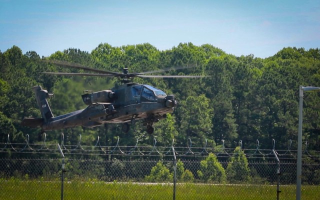 The 1-130th Attack Battalion, 449th Combat Aviation Brigade conducts aerial gunnery qualifications during their annual training at Fort Bragg, N.C., June 8-15, 2021. The 1-130th AB Panthers returned home after successfully qualifying twenty-two...