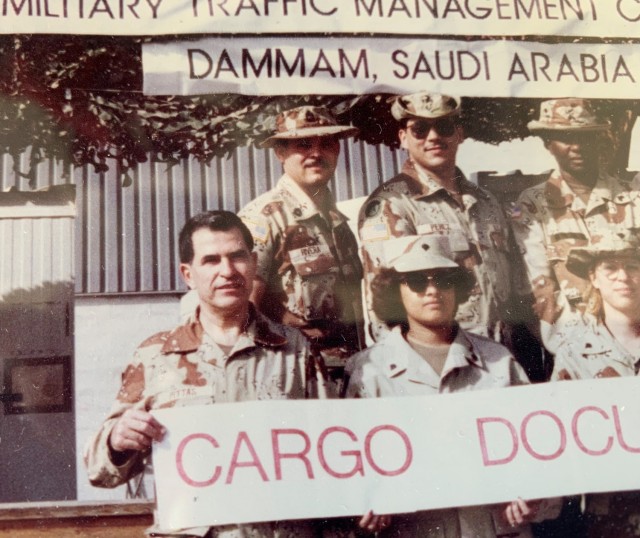 Mr. Panayiotis ‘Panos’ G. Pittas, a cargo documentation specialist with the U.S. Army Terminal Transportation Unit, Athens, Greece, deployed to Dammam, Saudi Arabia in 1990 in support of Operation Desert Shield/Desert Storm.