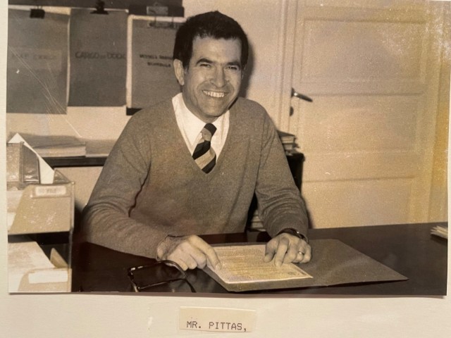 Mr. Panayiotis ‘Panos’ G. Pittas, a host-nation transportation and cargo specialist, serving at the U.S. Army's Terminal Transportation Unit, Athens, Greece, during the 1970s.