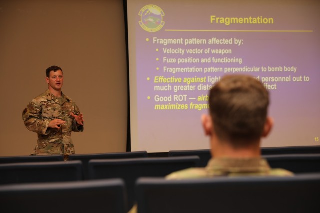 U.S. Air Force Capt. Nathan Thibault, assigned to 15th Air Support Operations Squadron, instructs Soldiers assigned to 1st Battalion, 28th Infantry Regiment “Black Lions,” 3rd Infantry Division, on a wide array of topics related to close air...