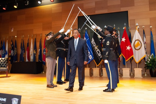 Retired Gen. Dennis Via at C5ISR Hall of Fame Induction ceremony.