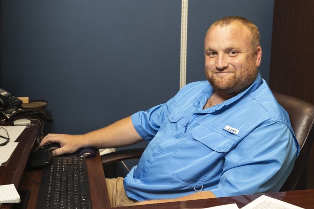 Joshua Gann, who began his career at Anniston Army Depot in the Co-Op program, now serves as a production controller through the Upward Mobility Program.