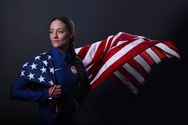 Sgt. 1st Class Elizabeth Marks, a Solider-athlete in the U.S. Army World Class Athlete Program, broke two American records at the Paralympic Swimming Trials June 17-21 while qualifying for the Summer Games. Photo by Maj. Nathaniel Garcia