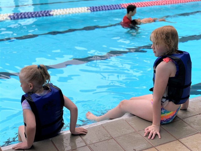 Fort Knox safety specialist Brian Wood recommends testing life jacket fit for children in a controlled area like the shallow end of a pool first. This ensures the jacket will be effective in the event of an emergency. 