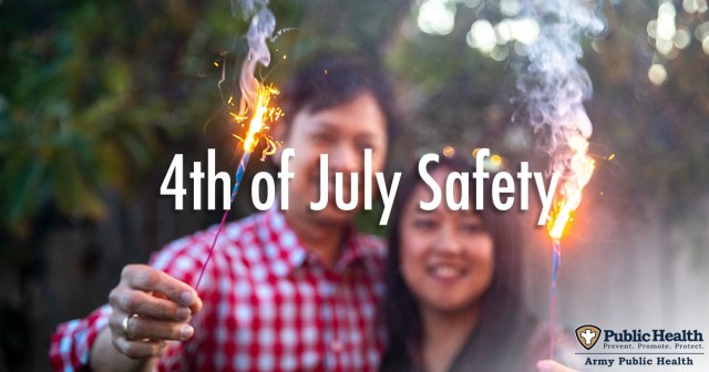 Approximately 180 people go to the emergency room every day with firework-related injuries in the month around the 4th of July holiday with 57 percent of injuries involving burns.  Even a small amount of alcohol such as one beer or glass of wine, increases the risk of impaired judgment and the ability to properly set up and safely use consumer fireworks. (U.S. Army Public Health photo illustration by Graham Snodgrass)