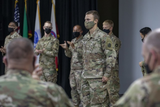 U.S. Army Spc. Omar H. Dacosta, an infantryman with Company A., 3rd Battalion, 172nd Infantry Regiment (Mountain), Task Force Spartan, is recognized as the winner of the Soldier category of the U.S. Army Central 2021 Best Warrior Competition...