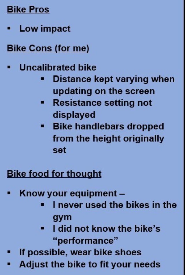 Sgt. Maj. T.J. Baird, U.S. Army Training and Doctrine Command, conducted the biking alternative cardio event for the Army Combat Fitness Test to gain a personal understanding of the training required to pass the alternate events.