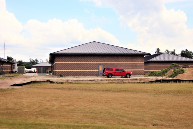 Work on a new simulations building is shown June 11, 2021, in the 200 block of the cantonment area at Fort McCoy, Wis. The construction of this facility is by Contractor MDM Construction Supply of Rockford, Ill. This is the same contractor that...