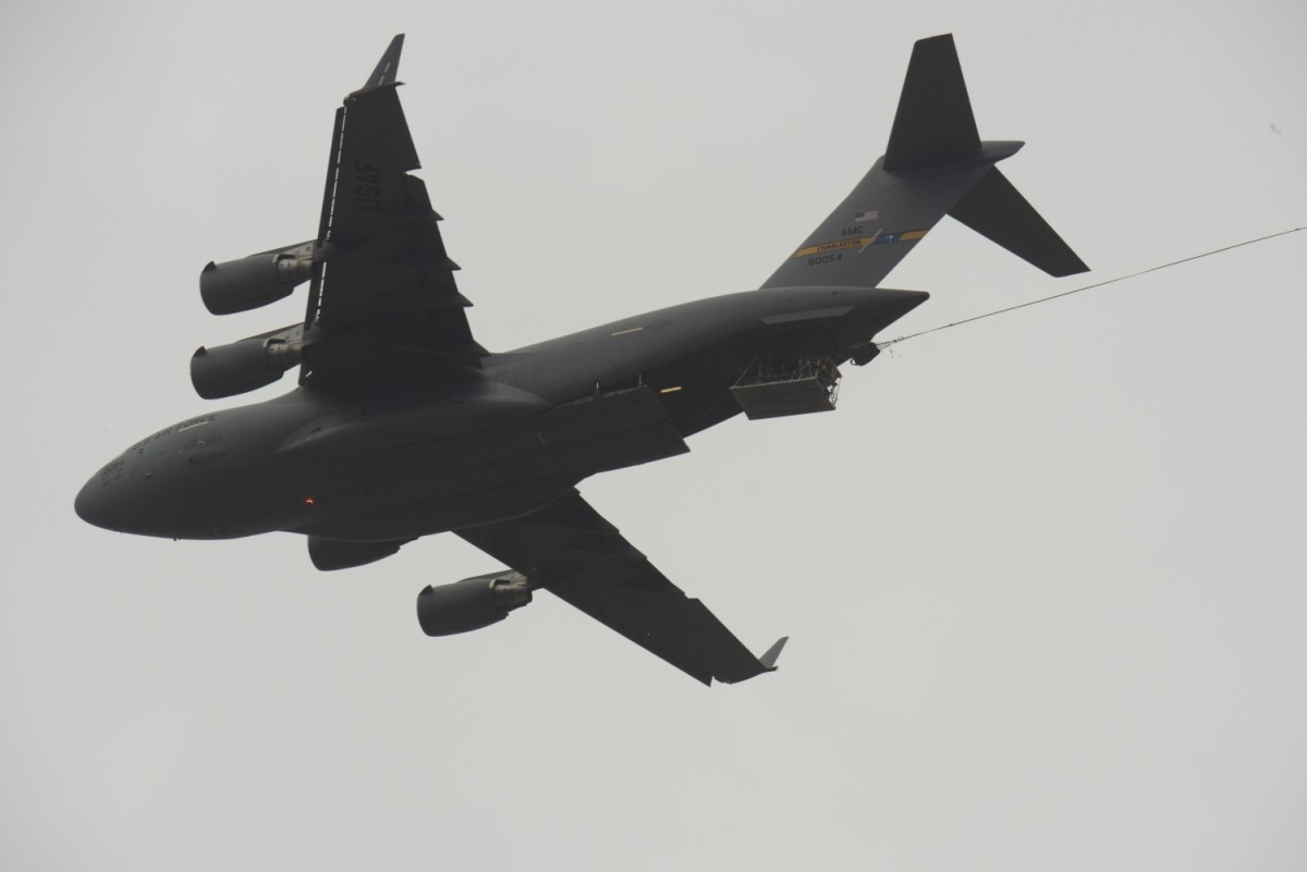 <em>The ISV is dropped from a C-17 (U.S. Army)</em>
