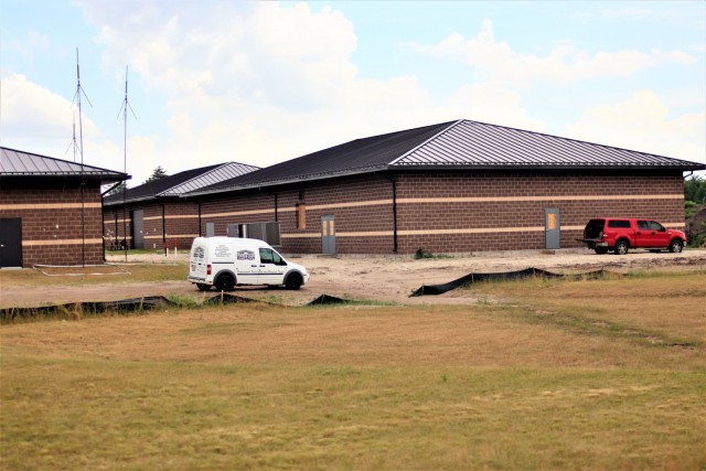 Work on a new simulations building is shown June 11, 2021, in the 200 block of the cantonment area at Fort McCoy, Wis. The construction of this facility is by Contractor MDM Construction Supply of Rockford, Ill. This is the same contractor that...