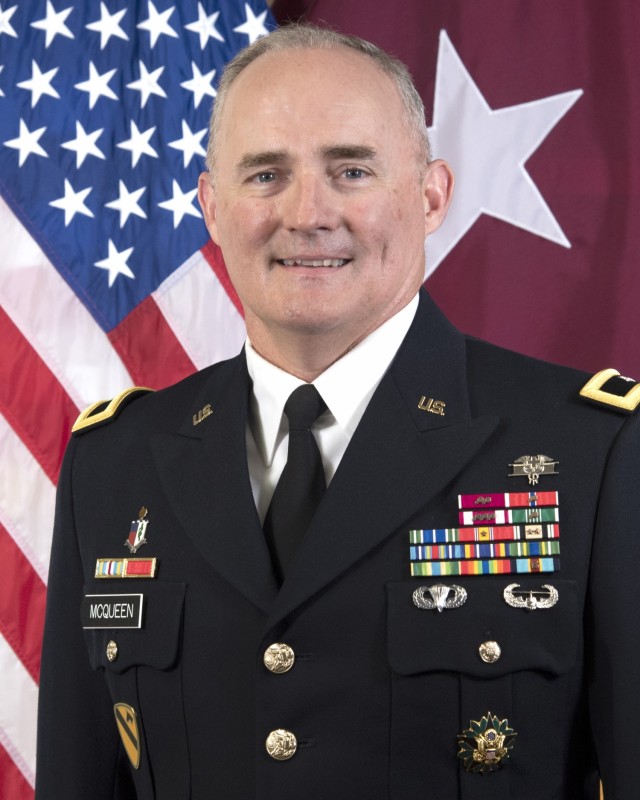Official photograph of Brig. Gen. Anthony McQueen, Commanding General of the U.S. Army Medical Research and Development Command and Fort Detrick, Maryland. 