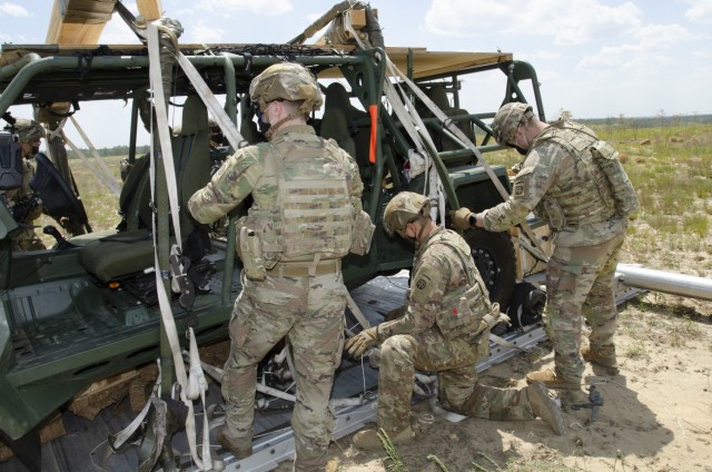 82nd Airborne Soldiers airdrop test new Infantry Squad Vehicle at Ft. Bragg
