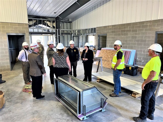 Installation Management Command-Readiness Director Brenda Lee McCullough views a construction project June 9, 2021, at Fort McCoy, Wis. McCullough visited Fort McCoy from June 7 to 9. She was joined by Command Sgt. Maj. Dan Dennison, CSM for...