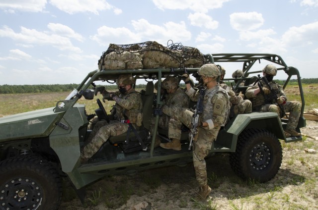 <em>A full infantry squad of nine soldiers and all their gear aboard the ISV (U.S. Army)</em>