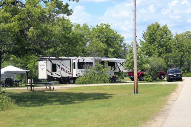 A camper is shown June 2, 2020, at Pine View Campground at Fort McCoy, Wis. Open year-round, Pine View Campground is part of Pine View Recreation Area. This area also includes Whitetail Ridge and Sportsman’s Range. The campground is nestled in a...