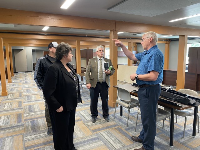 Installation Management Command-Readiness Director Brenda Lee McCullough visits a new Fort McCoy simulation training facility June 8, 2021, at Fort McCoy, Wis. McCullough visited Fort McCoy from June 7 to 9. She was joined by Command Sgt. Maj. Dan...