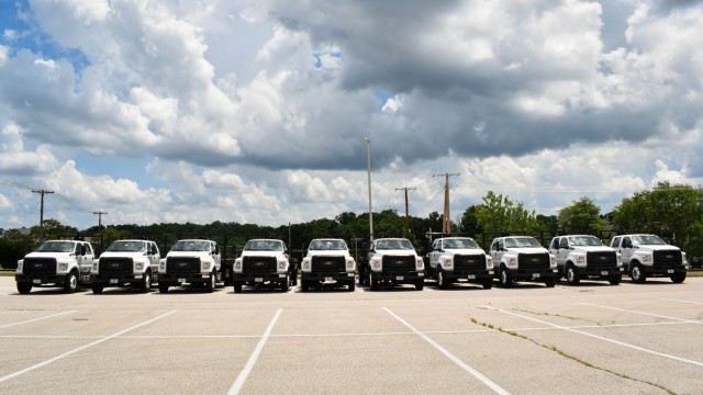 Crane Army Ammunition Activity received an order of ten new Stellar hook trucks, to replace an outdated and unreliable fleet of trucks that are currently operational on the installation. It’s not uncommon for only five of the 10 older trucks to be operational due to frequent maintenance issues – the new fleet will provide peace of mind in their reliability to assist Crane Army depot operations crews to meet our munitions readiness mission efficiently. | Photo by Lindsay Grant, Crane Army Ammunition Activity Public Affairs Office