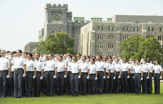 “I will maintain and defend the sovereignty of the United States paramount to any and all allegiance, sovereignty or fealty,” said by the more than 1,200 new cadets who made the pledge during the oath ceremony at the end of Reception Day...