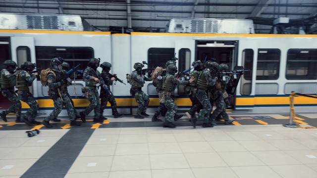 MANILA, Philippines – Philippine National Police Special Action Force prepare to clear a subway train June 21, 2021 during their annual validation exercise which was observed by Green Berets with 1st Special Forces Group (Airborne). This exercise tested the PNPSAF’s ability to conduct crisis response, direct action and hostage rescue missions in complex urban environments. The engagement helped bolster the Philippine Special Action Force as a premier counter-terrorism unit in the Philippines. (U.S. Army courtesy photo)