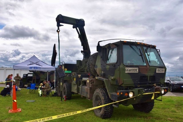 One of the events during organization day allowed for family members to use an Army wrecker to move weights.