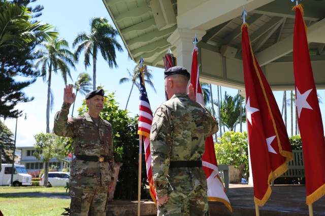 Lt. Gen. Spellmon administers the oath of office to Brig. Gen. Gibbs. Col. Kirk Gibbs, commander of the U.S. Army Corps of Engineers Pacific Ocean Division, was promoted to brigadier general during a promotion ceremony on July 7. Lt. Gen. Scott...