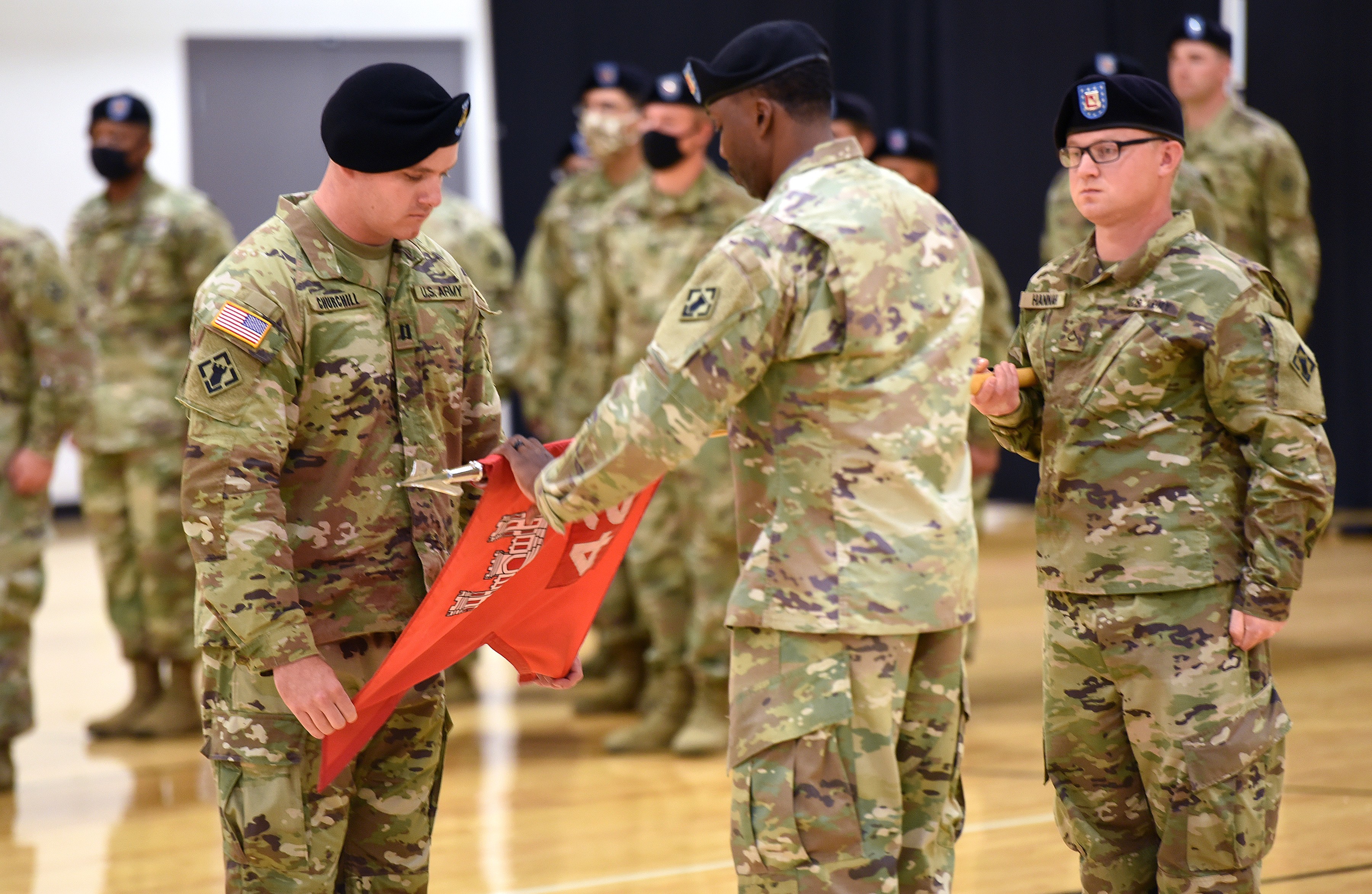 42nd Clearance Company cases colors for transfer to Fort Campbell