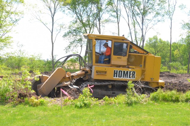 More than nine acres of woodlands are currently being cleared for the cemetery expansion at Rock Island Arsenal, Illinois. (Photo by Staci-Jill Burnley, ASC Public Affairs)