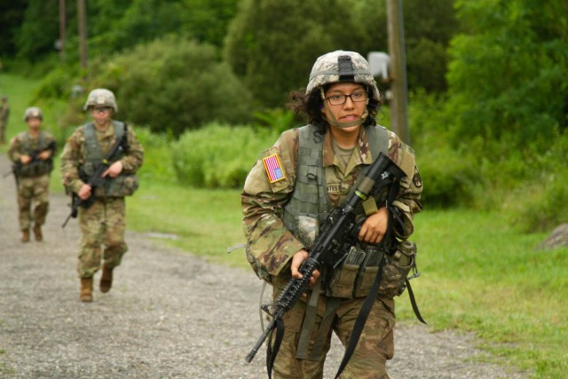 New cadets on their fourth day conducting Basic Rifle Marksmanship training during Cadet Basic Training July 9 at Camp Buckner. After marksmanship training, they will move on to land navigation where they will get hands-on experience in learning...