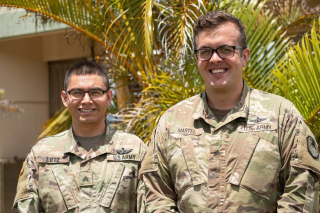 Sergeants Kasey Mastel and John Lutz, both satellite communications systems operators with Defender Company, 53rd Signal Battalion provided satellite expertise during Pacific Sentry 2021. Pacific Sentry is one of a series of training exercises focused on joint training integration among U.S. forces. Held annually, it is designed to exercise U.S. Indo-Pacific Command headquarters staff and command components in a real world, operational level of war scenario.