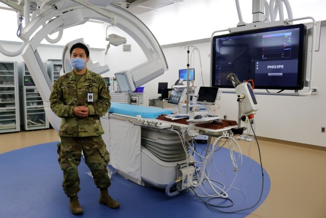 Hybrid Cath-Lab, 2nd Floor, Hospital. Two cardiac catheterization laboratories represent state-of-the-art technologies and are the newest available in the DoD. WBAMC was the first to do a successful TAVR Surgery here in El Paso, and with the latest technology, it will facilitate more surgeries of this kind in the future.