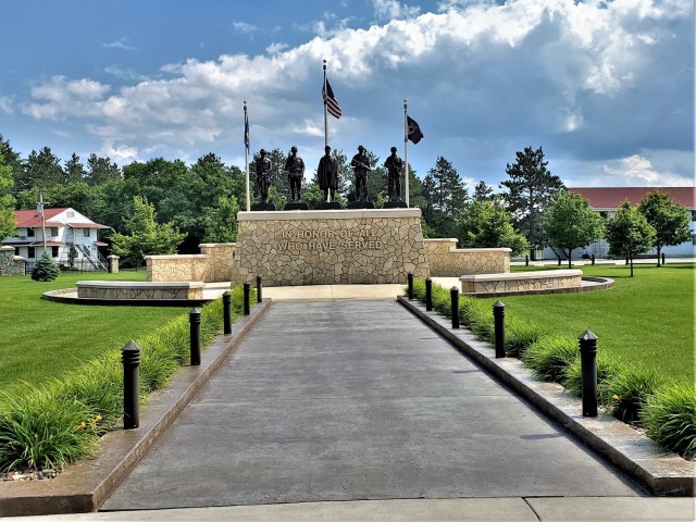 Veterans Memorial Plaza is shown July 1, 2021, at the Commemorative Area at Fort McCoy, Wis. The 900 block of Fort McCoy and the 11-acre area surrounding it are at the hub of the fort’s history-preservation efforts and is called the...