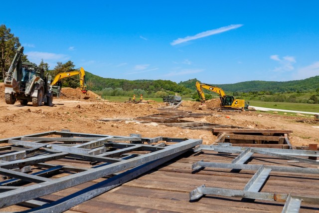 A look down the 100-meter trench designed by members of the Joint Multinational Readiness Center's Troop Construction Program, and built primarily by the 2nd Cavalry Regiment's Third Platoon, Argonaut Troop, Regimental Engineer Squadron, June 3,...
