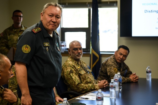 Brig. Gen. James Ring, Virginia National Guard Director of the Joint Staff, and Col. Todd Hubbard, VNG Operations Chief, visit  Regional Cooperation 2021, a U.S. Central Command-led exercise designed to promote cooperation among the U.S and...