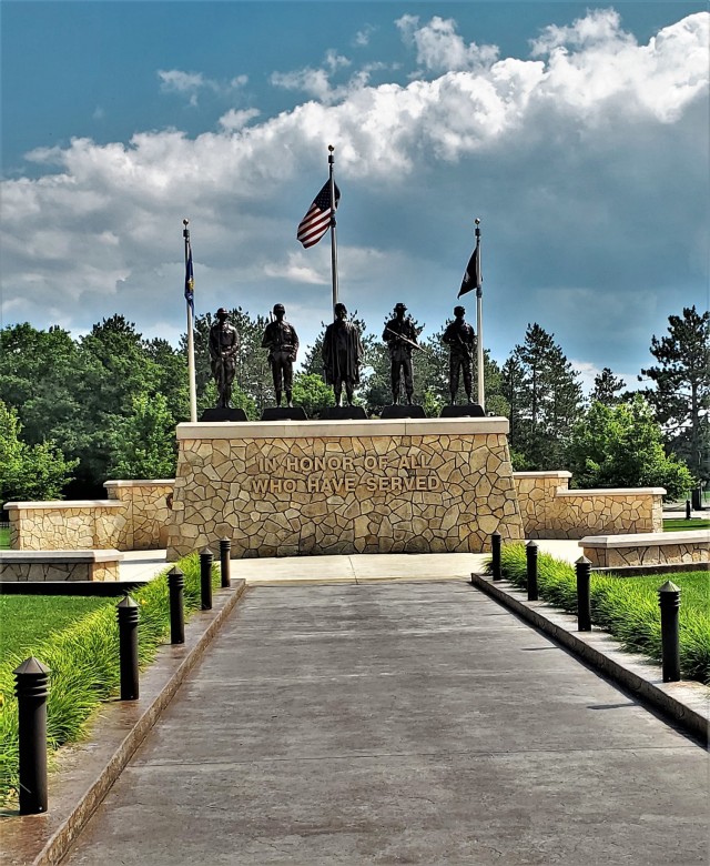 Veterans Memorial Plaza is shown July 1, 2021, at the Commemorative Area at Fort McCoy, Wis. The 900 block of Fort McCoy and the 11-acre area surrounding it are at the hub of the fort’s history-preservation efforts and is called the...