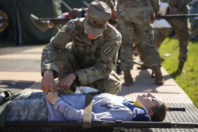 From May 30 through June 4, 2021, the 30th Medical Brigade led multi-national troop response to a simulated battle scenario, including a mass casualty event, as a NATO medical evaluation team observed.  Hanging in the balance was a NATO Role 2...