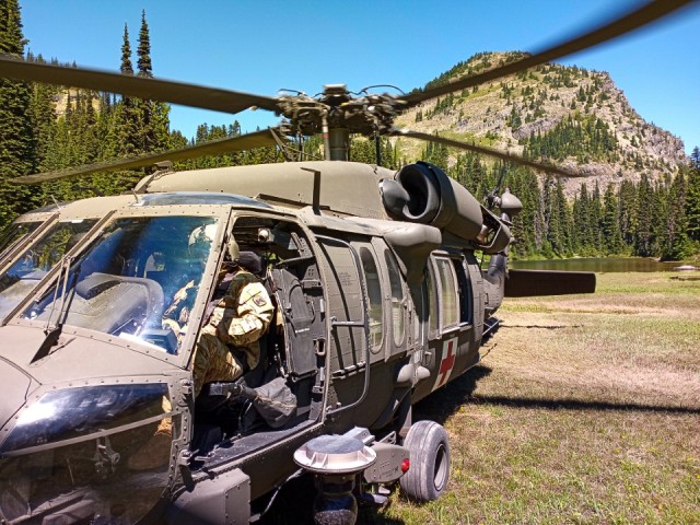 Soldiers assigned to the United States Army Air Ambulance Detachment “Yakima Dustoff,” 16th Combat Aviation Brigade perform multiple life-saving aeromedical evacuations of civilians, in various locations in Washington July 17-18, 2021.
...