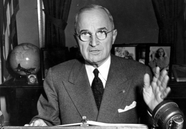 President Harry S. Truman Addressing the Nation Over the Radio