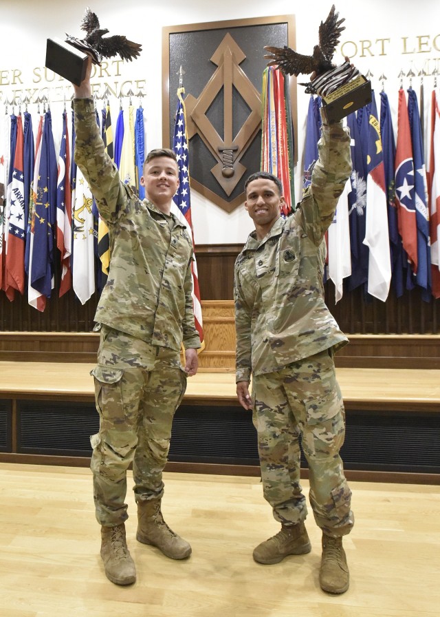 Fort Leonard Wood played host to the U.S. Army Training and Doctrine Command Best Warrior Competition this week. Sgt. 1st Class Joshua Newbury (right), a Sapper Leader Course instructor at Fort Leonard Wood, won in the NCO category, and Spc....