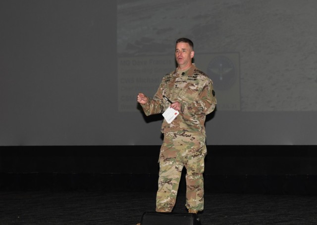 U.S. Army Maj. Gen. David J. Francis, U.S. Army Aviation branch chief, welcomes participants and provides an aviation branch update during the opening session of Aviation Industry Days at Fort Rucker, Alabama, July 21, 2021. The two-day event focused on the overarching theme of modernizing the force for large scale combat operations. (U.S. Army photo by Kelly Morris)