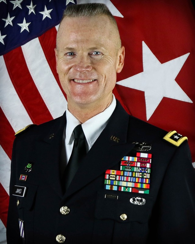Lt. Gen. Thomas James Jr. is retiring from the Army after 36 years of service. His last assignment was as First Army commanding general. 