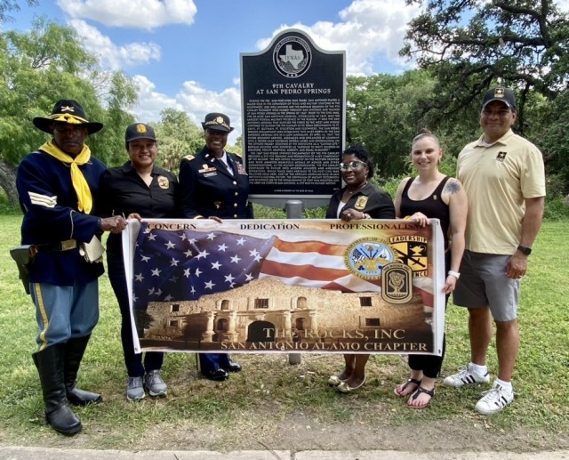 The Alamo Chapter of The ROCKS, Inc. supported the Bexar County Buffalo Soldiers Association at the June 12, 2021, dedication of a historical marker commemorating the 9th Cavalry at San Pedro Springs.

