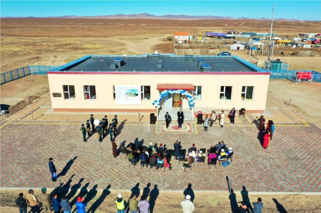 The.  The U.S. Embassy in Mongolia is hosting a rotation ceremony for Bichigt Sukhbaatar Kindergarten on October 28, 2020. The U.S. Army Corps of Engineers - Alaska District oversaw the design and construction of the high-efficiency facility located in Erdenetsagaan Soum, Sukhbaatar Province, Mongolia.  (Photo credit: U.S. Embassy – Mongolia, Public Affairs Section)
