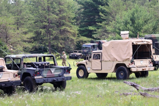 Training operations are shown July 15, 2021, at Fort McCoy, Wis., for Pershing Strike ’21. Thousands of military members have trained at Fort McCoy for Pershing Strike and in 2021 overall for weekend, extended combat, exercise, and institutional...